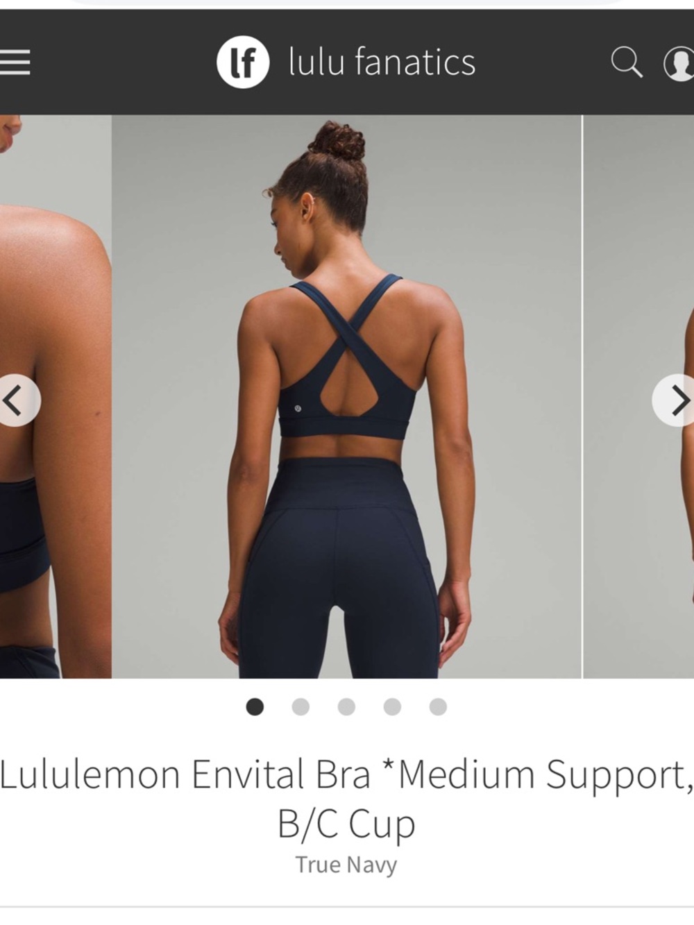 Lululemon 8 envital bra b-c cup Cross-Back Sports Bra - true Navy